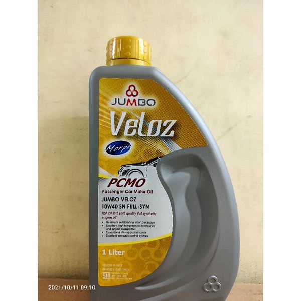 Oli Jumbo Veloz Liter 1L 10W40 Api SN Full Sintetis PROMO FREE DOMPET KUNCI Per 4 Liter