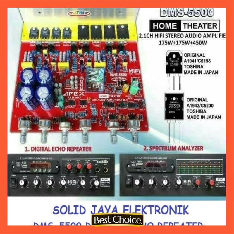 KIT POWER HOME THEATHER 2.1+MP3 DIGITAL ECHO REPEATER DMS-5500 APEX