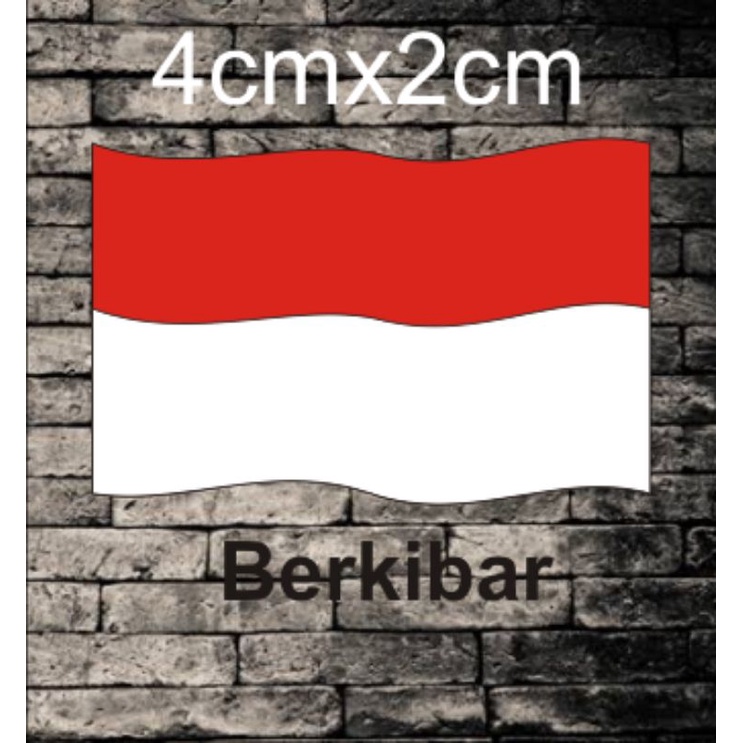 sticker cutting stiker bendera merah putih(isi 2pcs +bonus 1pcs)