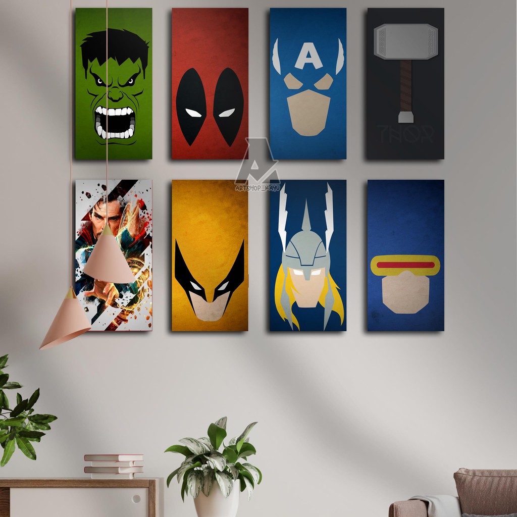 Hiasan dinding KARAKTER MARVELS / dekorasi dinding / dekorasi kamar / poster dinding / WALLDECOR