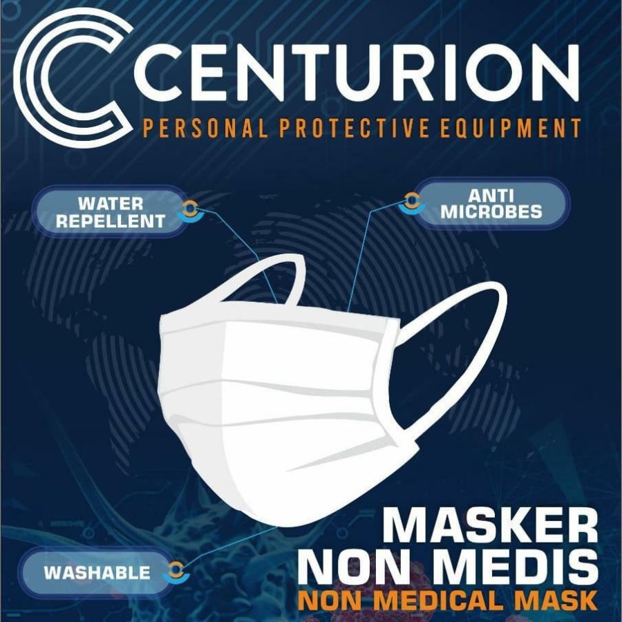 Masker Kain Centurion Anti Microba Premium Non medis Duniatex 2 ply