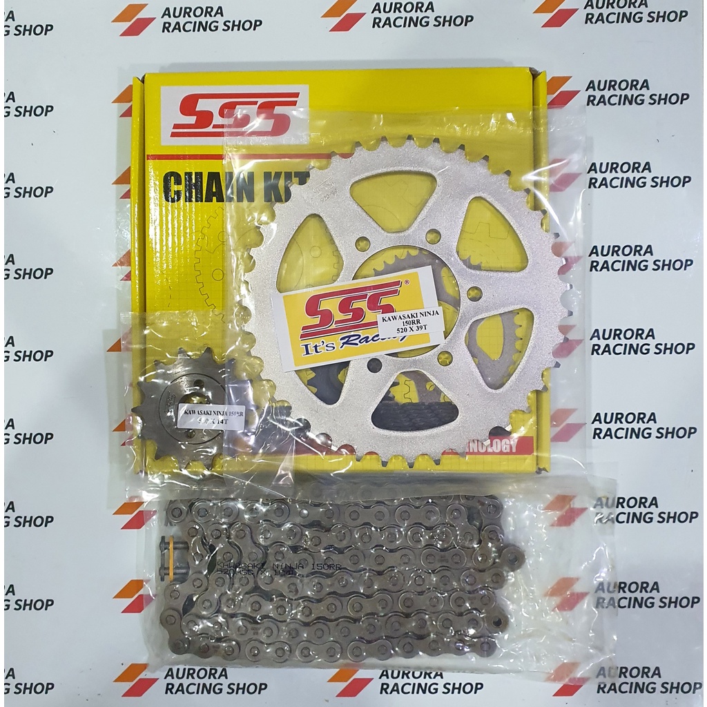 GEAR SET SSS KAWASAKI NINJA 150 RR  - SSS CHAIN KIT 520 14T / 39T - 104L