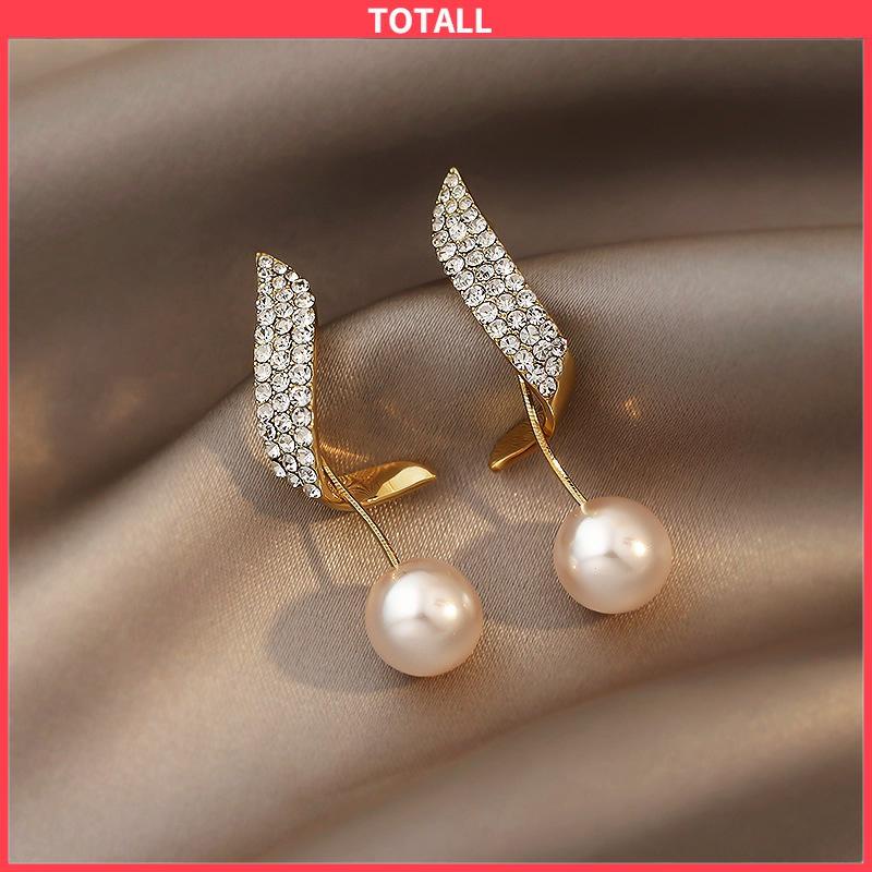 COD Anting Mutiara Berlian Elegan Anting Fashion Sederhana-Totall