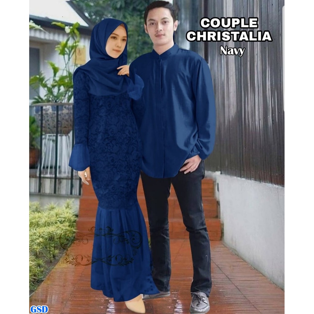 CP Christalia/ Brukat Couple Baju Kondangan/Baju Couple Muslim Suami Istri Terbaru