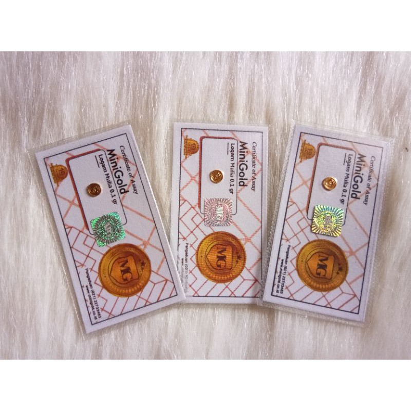 Mini Gold 0,1 Gr (berkadar 99,9 % bersertifikat)