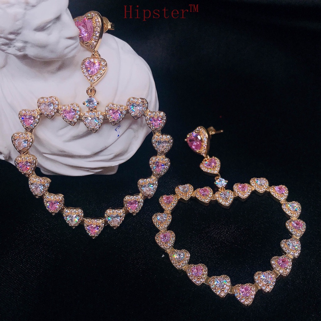 Anting Tusuk Bentuk Hati Bahan Sterling Silver 925 Untuk Wanita