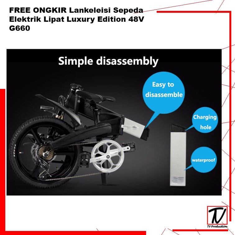 FREE ONGKIR Lankeleisi Sepeda Elektrik Lipat Smart Moped Luxury Edition 48V G660