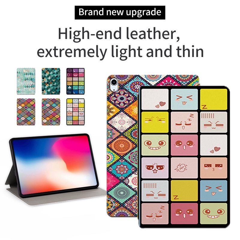 Casing Tablet Untuk iPad Air4 3 2 1 2020 2019 iPad Pro 10.5 iPad 9.7 2018 2017 Fashion Flip Leather Casing Fancy Color Lattice Series Stand Cover
