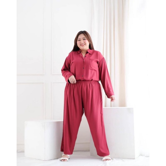 Bigsize oneset rayon polos pajamas piyama Size M L XL XXL XXXL XXXXL