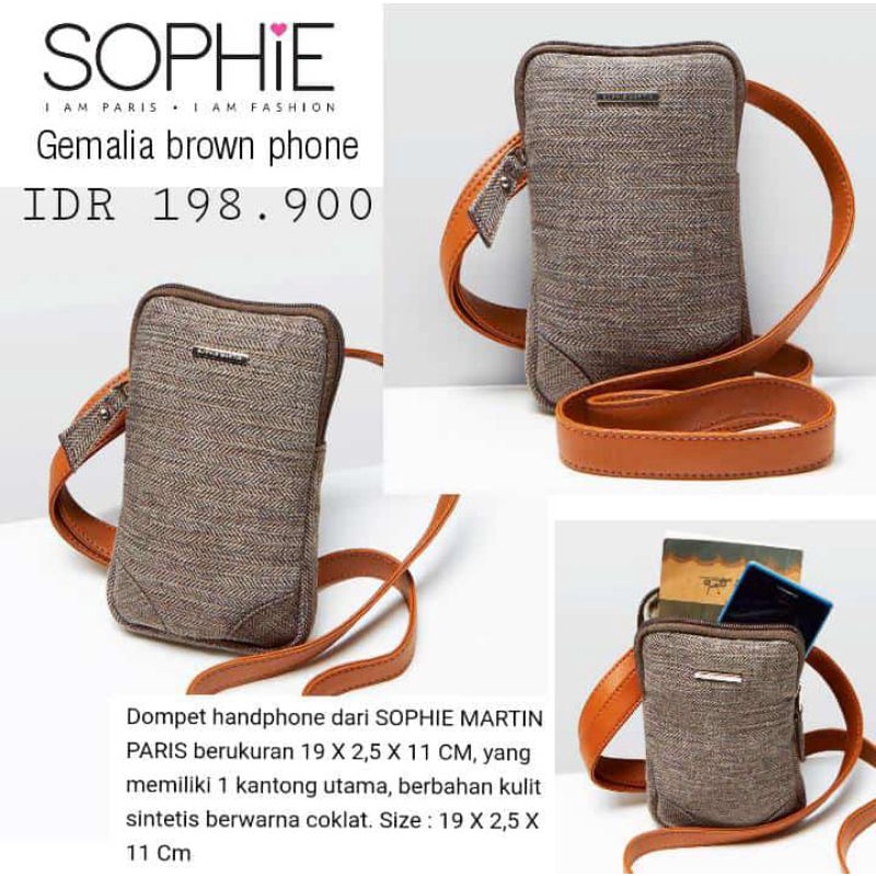 TAS HP GEMALIA BROWN PHONE SOPHIE MARTIN TAS HP MURAH TERBARU 2022 TAS HP ORIGINAL SOPHIE MARTIN MUR