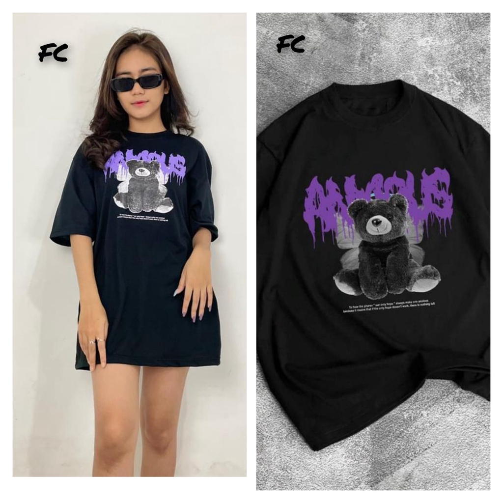 FC - KAOS OVERSIZE ANGELA TEDDY BEAR // KAOS OVER SIZE MURAH T- SHIRT