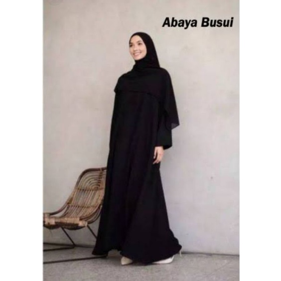 Gamis Wanita Abaya Hitam Basic Polos Busui Termurah Simpel Cantik