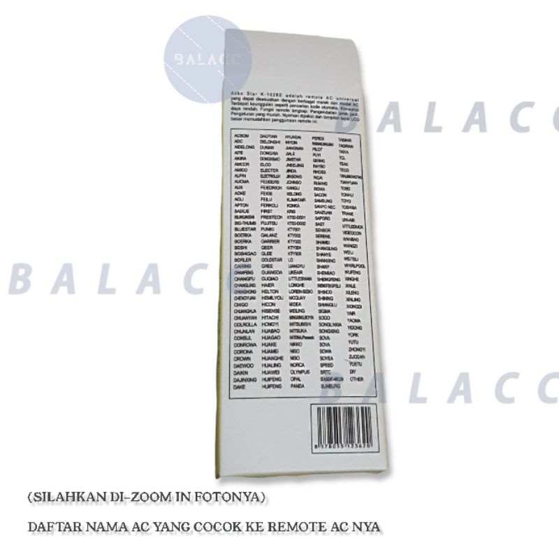 Remote AC Universal / Remot ac Multi K-1028E