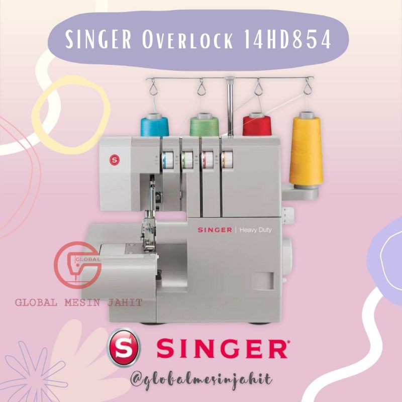SINGER Heavy Duty 14HD854 Mesin Obras Neci Portable