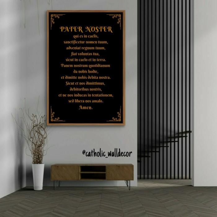 Hiasan dinding Katolik doa Pater Noster (Bapa kami) latin 60x90cm