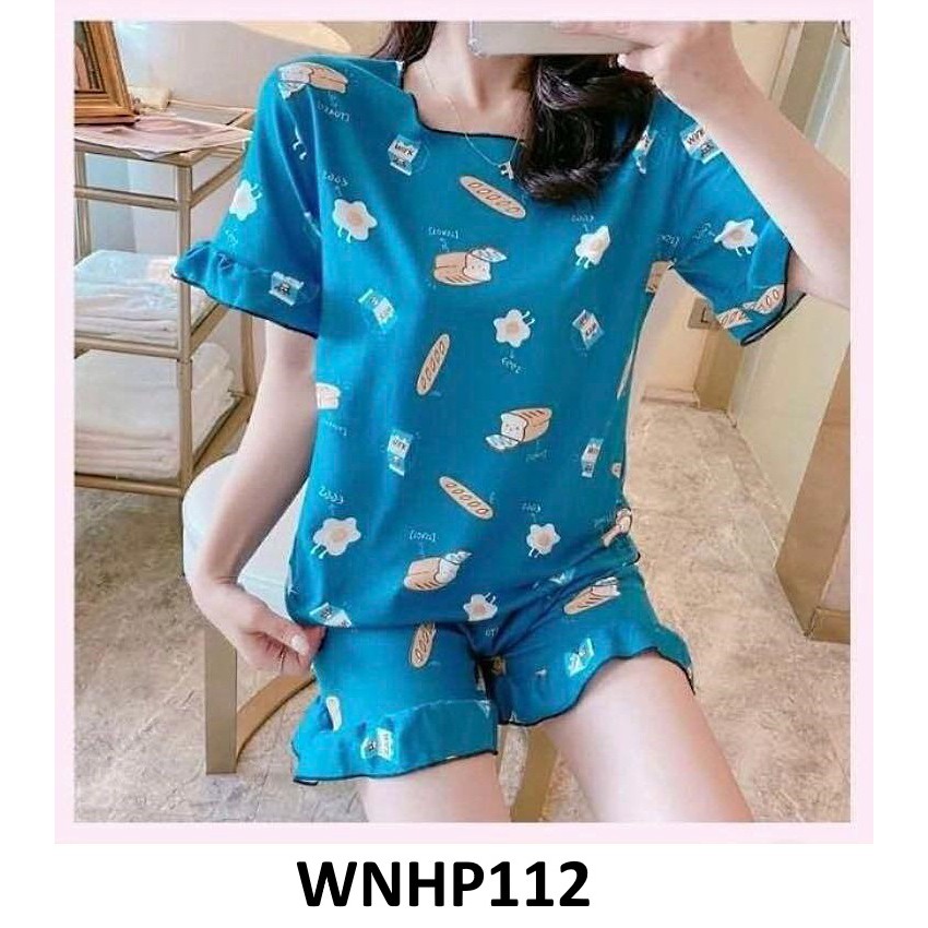 Baju Tidur Wanita Lengan Pendek Celana Pendek Motif Fashion