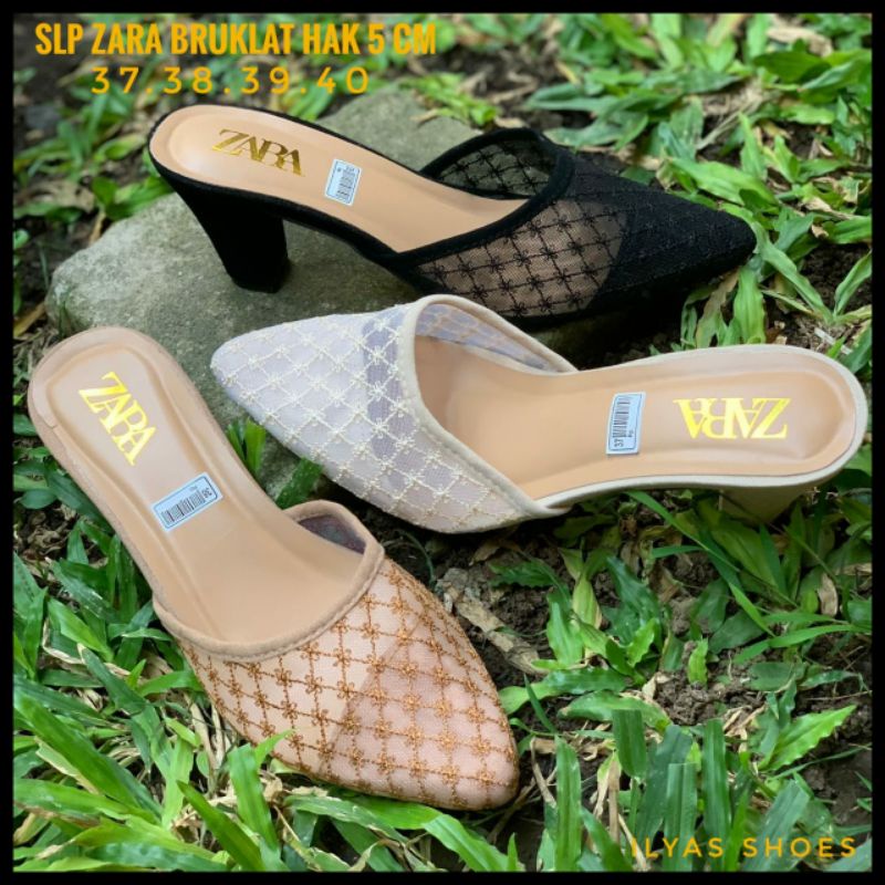 sandal wanita ujung lancip // slp zara broklat 07// sandal mules