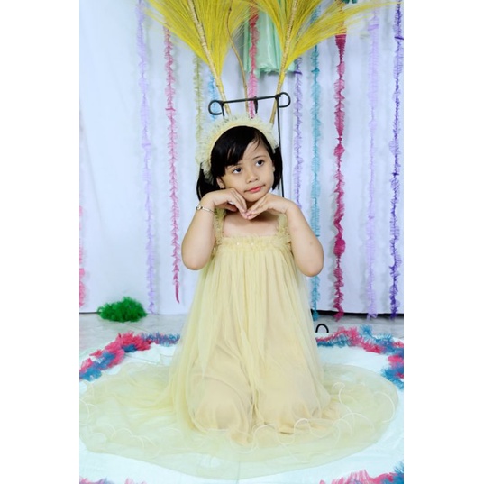 (DRESS HILWAH )DRESS TILE LEMBUT--DRESS TUTU GELOMBANG CINTA--PAKAIAN PESTA ANAK TERMURAH --GAUN PEREMPUAN //FREE BANDO