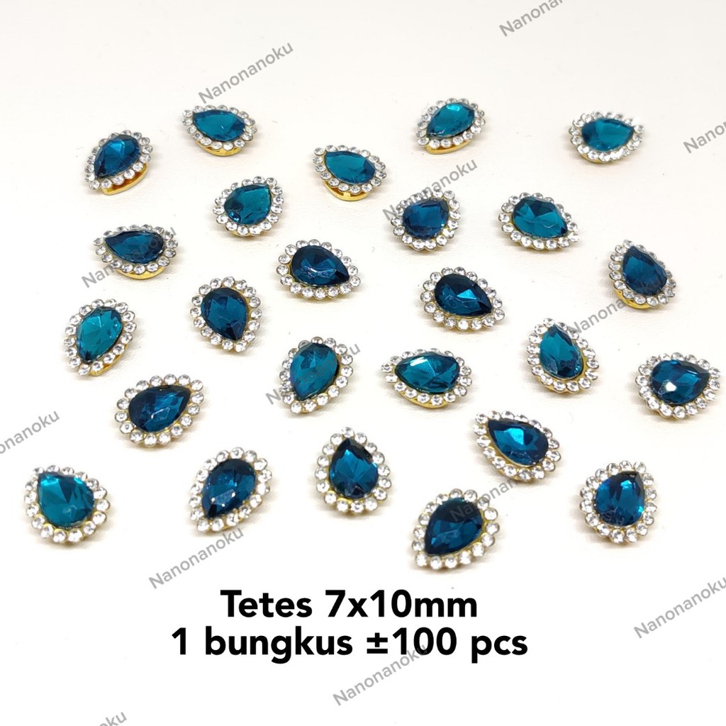 [Per Bks] Tetes Bulat 7x10 mm Batu Diamond Akrilik/Cangkang/Berlian Jahit