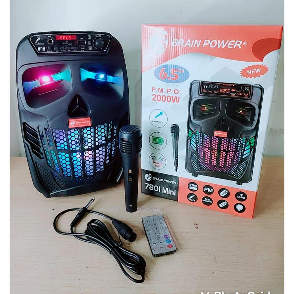 Speaker bluetooth portable mic karoke kms 7801 superbass 6.5 inci