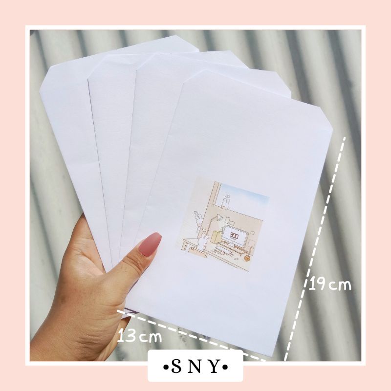 

AMPLOP PACKING PUTIH CUSTOM - AMPLOP PUTIH GAMBAR LUCU - PACKAGING AMPLOP PUTIH