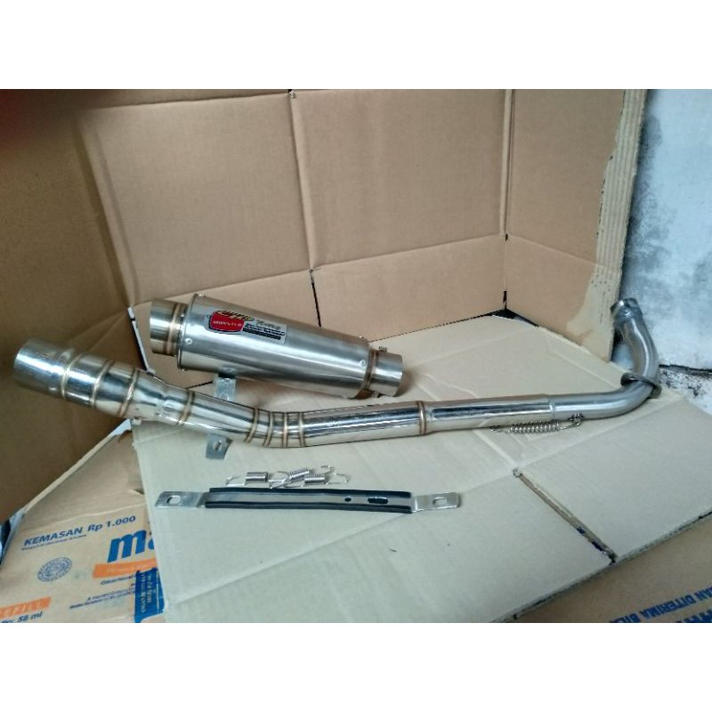 knalpot racing kolong fullstenlis for jupiter, smash, shogun, vegaR,