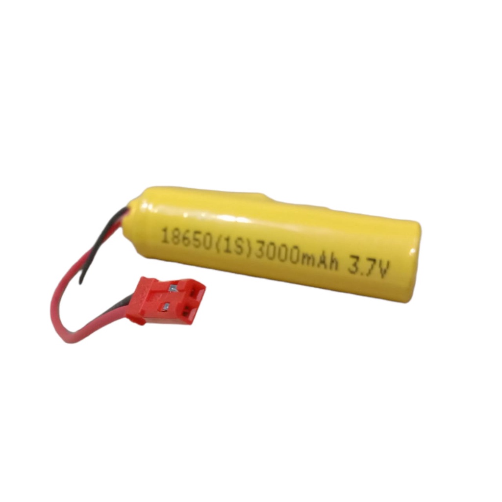 Baterai RC / Baterai Mainan Remot Control 1X 18650-1S 3000mAh 3,7V Protektor BMS 6A Konektor JST PLUG MERAH