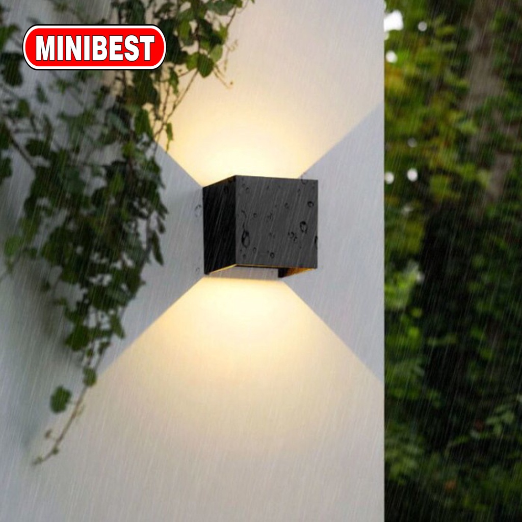 MB LAMPU OUTDOOR MODERN / LAMPU DINDING LED MINIMALIS / LAMPU DINDING 2 ARAH PERSEGI OUTDOOR