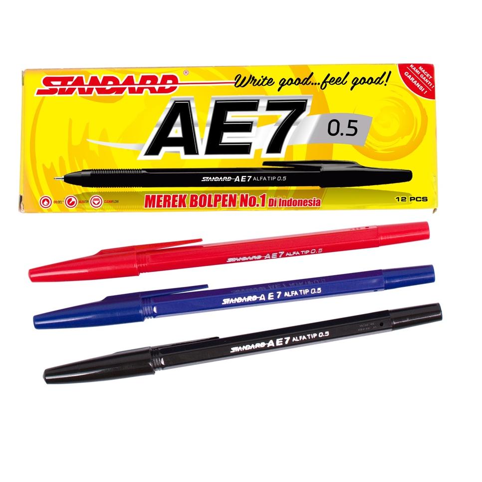 

Best Product x48☌ PULPEN / PEN / PENA STANDARD AE7 0.5mm (12 PCS) [MERAH, BIRU, HITAM]