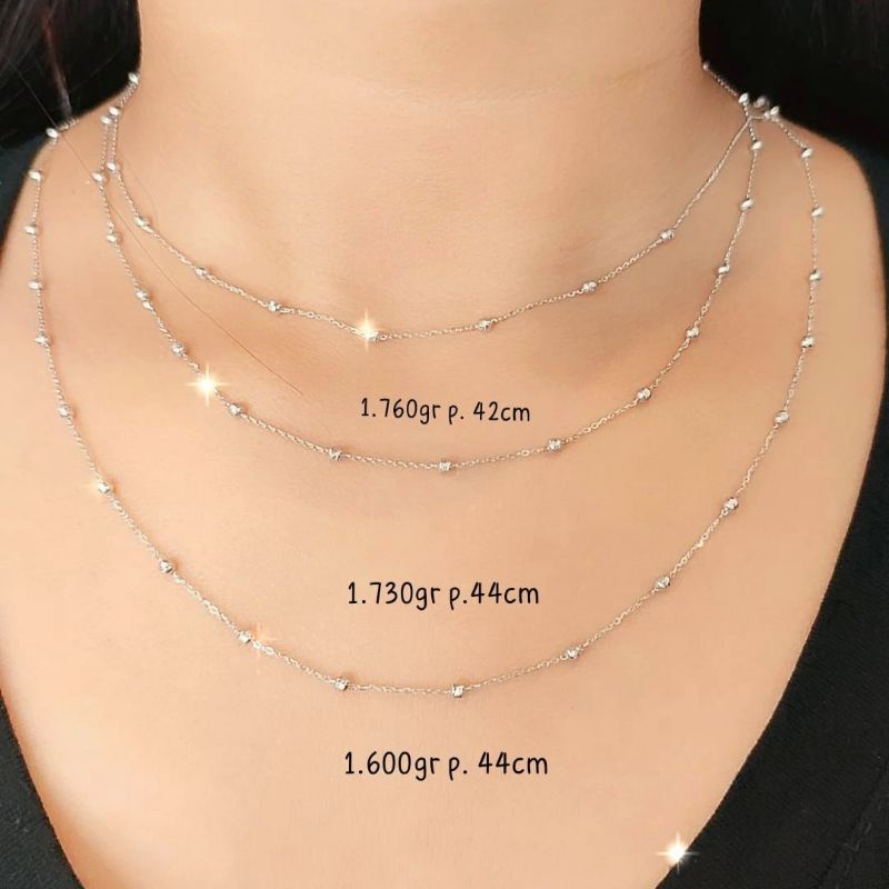 kalung jedar emas putih kadar 375%