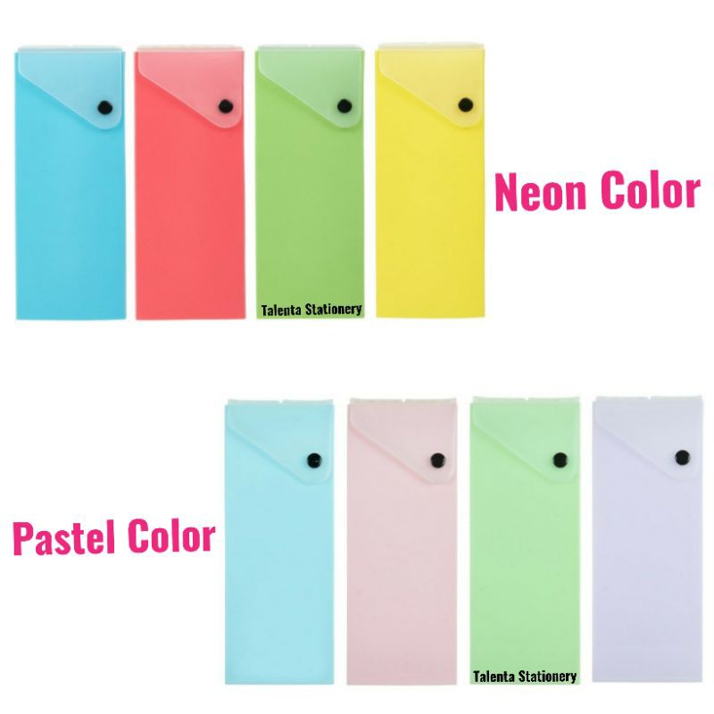 Tempat Pensil / Pencil Case Kotak Kancing JOYKO Warna Neon / Pastel