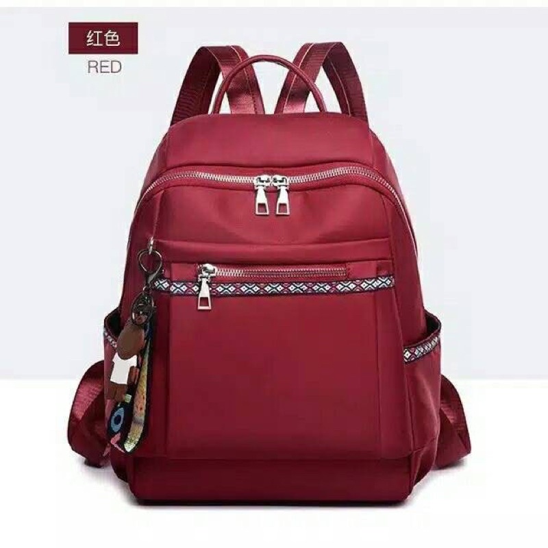 TAS RANSEL BACKPACK TA077G3 ANTI AIR WANITA IMPORT KULIAH FASHION GEMBLOK PUNGGUNG