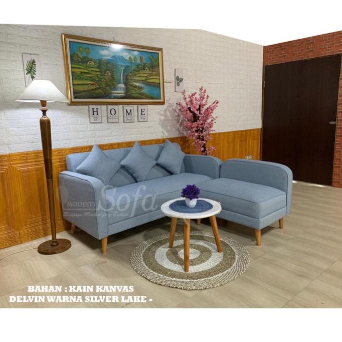 

SOFA RUANG TAMU MODESTY L MONIV + MEJA RETRO BULAT FVF152CX2