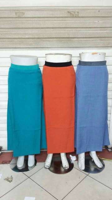 Rok pola A line rok kerja pinggang karet-2