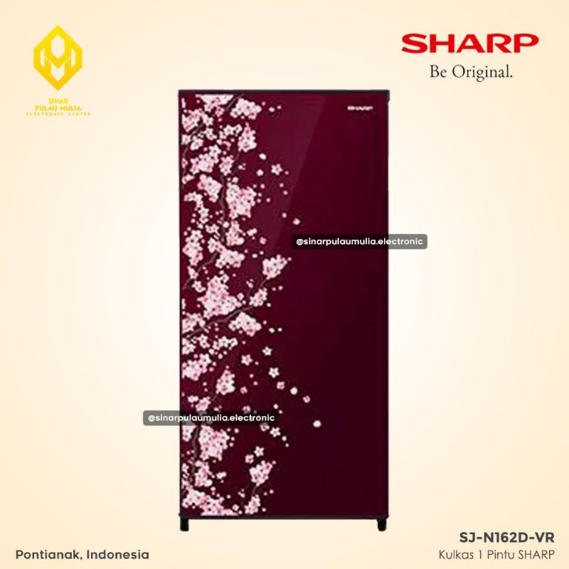 Sharp Kulkas 1 Pintu 133 Liter Low Watt - SJ-N162D-VR / SJ N 162D VR / SJN162DVR
