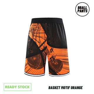 BBall Pants - Celana Basket - Basket Motif - Orange