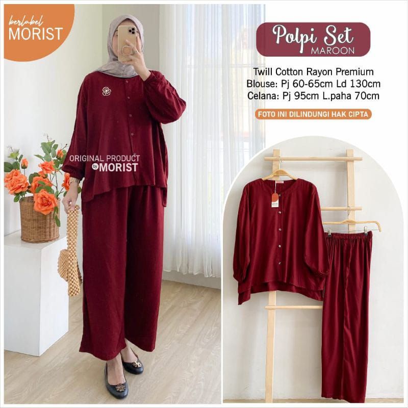 POLPI SET LD 130CM//SETELAN BAJU CELANA ORIGINAL BERLABEL// BY MORIST