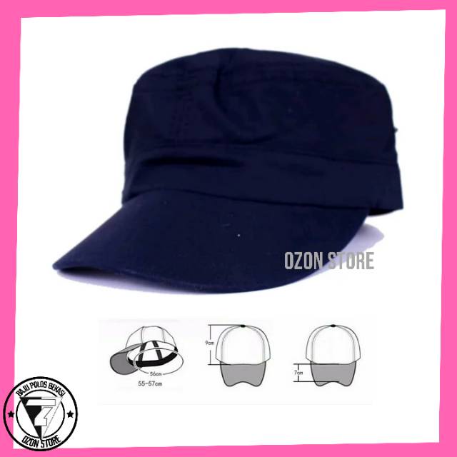 Topi Komando Polos Militer Army Murah Navy - Biru Dongker