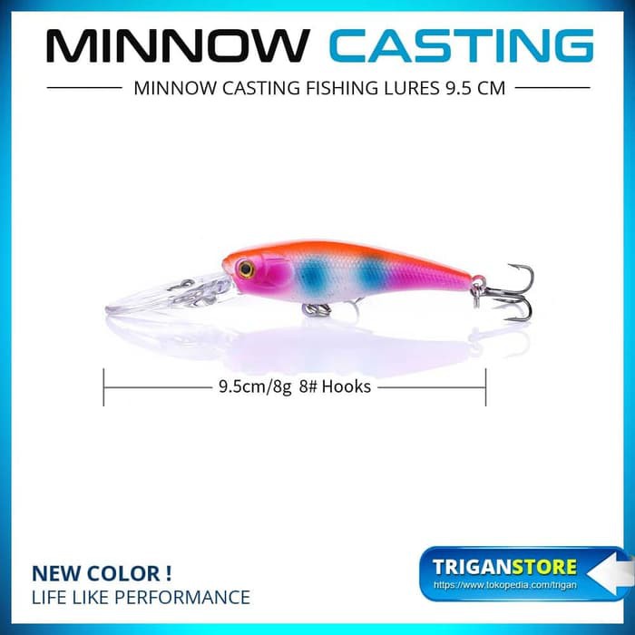 UP1604 minnow lure casting fishing lure umpan pancing minnow casting laut