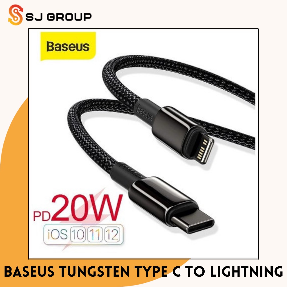 Baseus Tungsten Gold Fast Charging iPhone Kabel Data Type C to Lightning PD 20W Charger