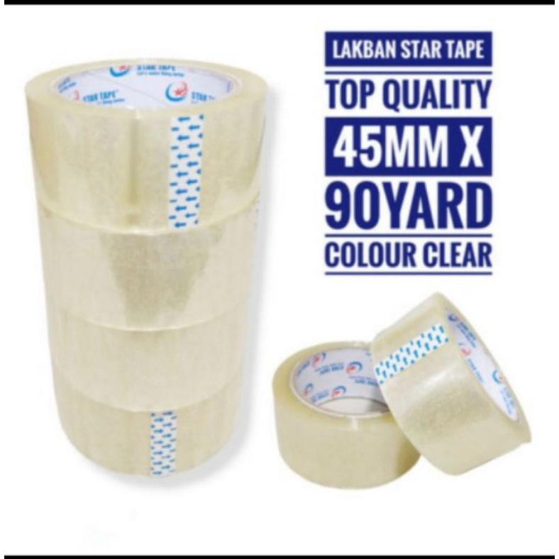 

LAKBAN STAR TAPE BENING OPP ISOLASI SOLASI 45MM X 90 YARD