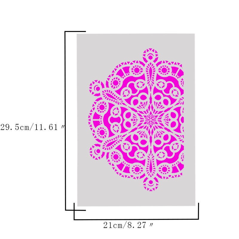 Plastic Stencil - Circle Chain Mandala Pattern (29,5x21,0cm)