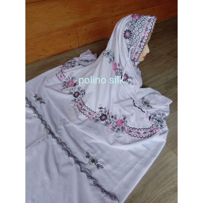 MUKENA TERUSAN DEWASA BORDIR KUDUSAN / MUKENAH MOTIF BORDIR TERMURAH / GROSIR MUKENA LAJUR MURAH COD