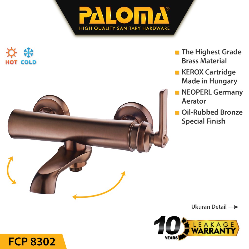 PALOMA FCP 8302 Keran Mixer Bathtub Shower Mandi Panas Dingin Kran Air