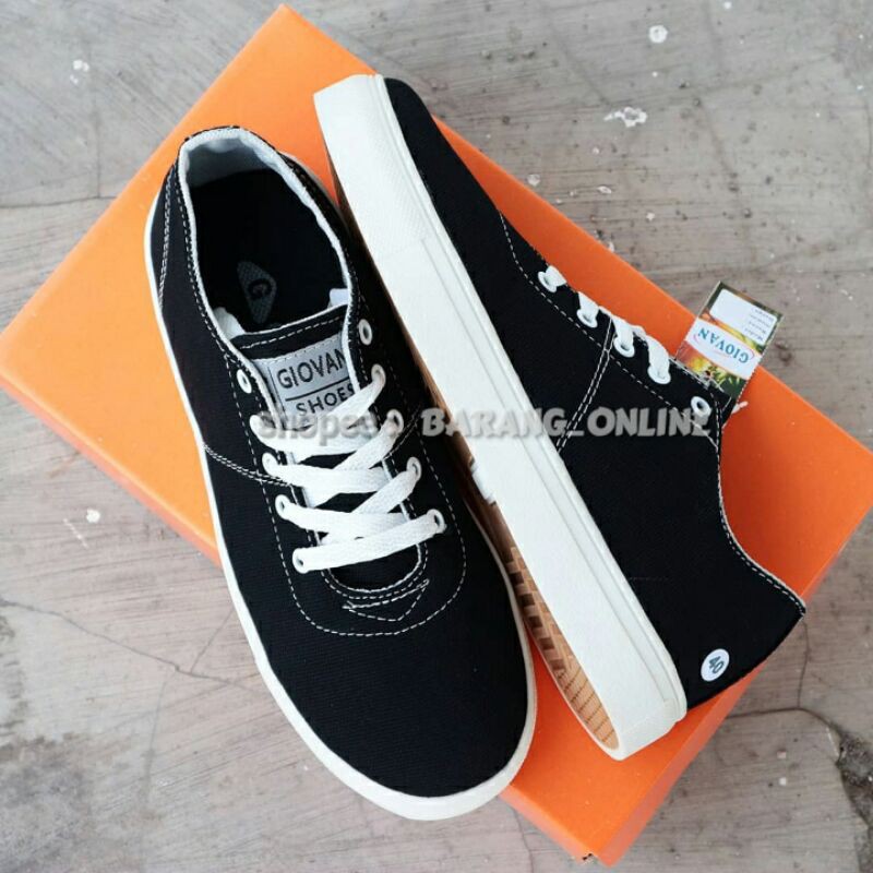 SEPATU PRIA GIOVAN AUTHENTIC HITAM CASUAL SNEKERS PRIA KASUAL KETS