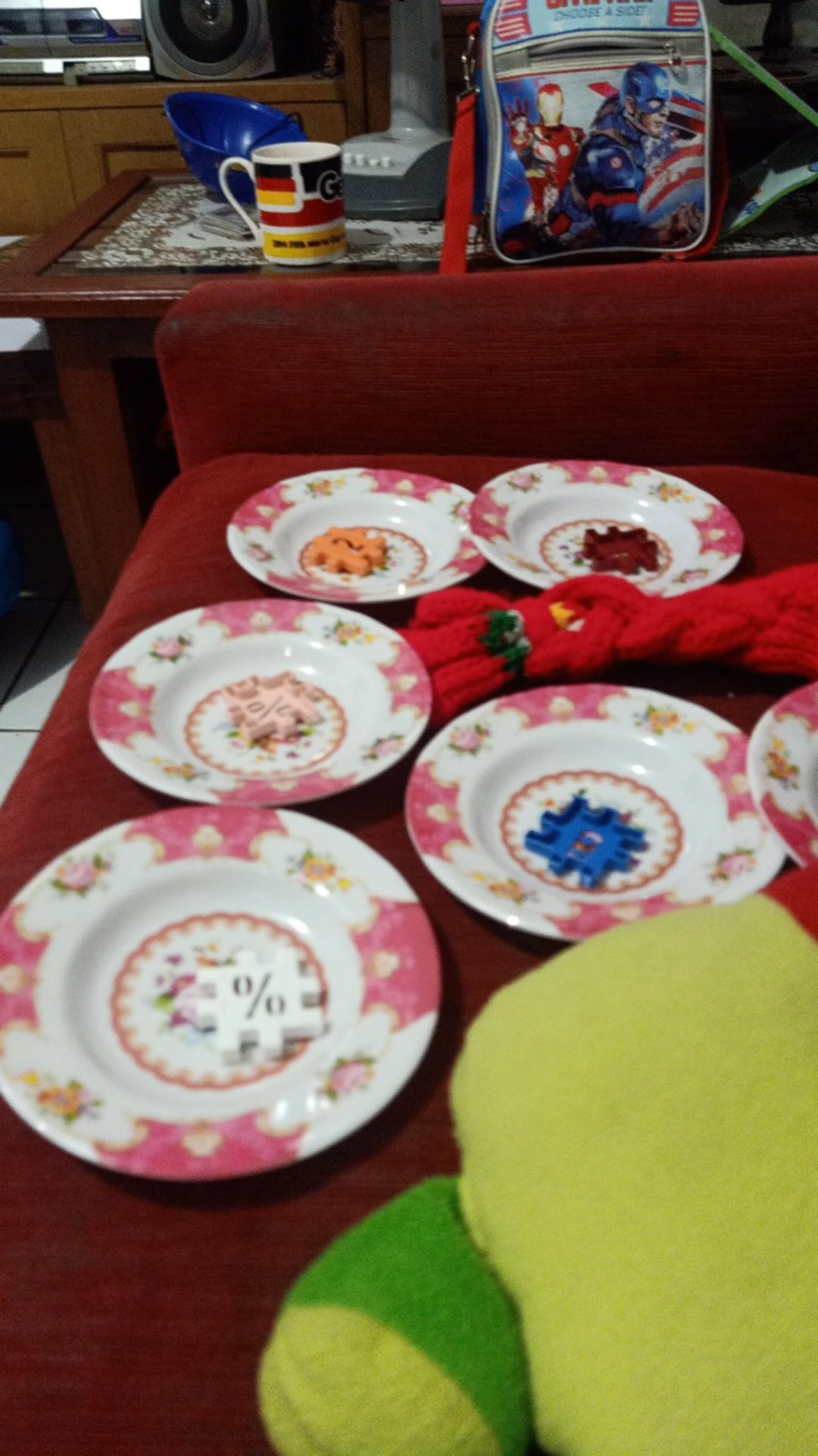 6 Pcs Piring Melamine Kecil Motif Sa-120
