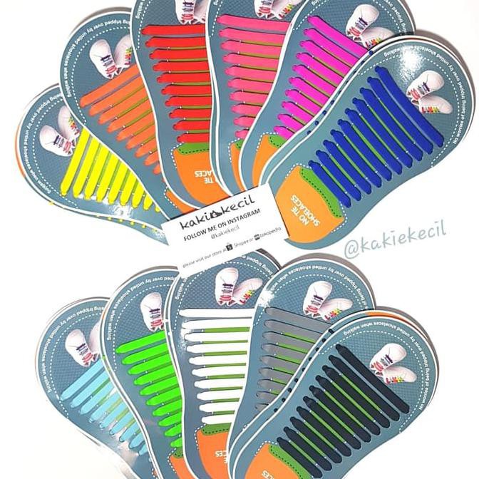 BEST QUALITY PANTOFEL COWOK● SEPASANG TALI SEPATU KARET SILIKON SHOELACE YUANFENG ISI 10+10 -