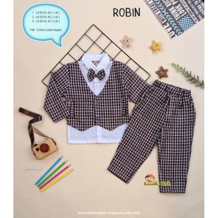 ROBBIN SET ANAK LAKILAKI MATT LINEN IMPORT BY KINANTHI CLOTH