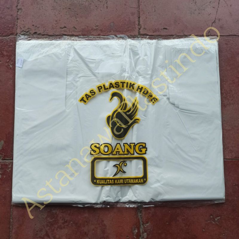 SOANG Plastik kresek ukuran 50 Putih susu jumbo 50x75 cm HDPE