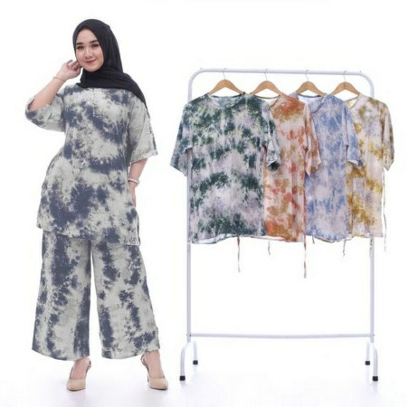 TIE DYE SETELAN JUMBO | DEWASA | BAHAN KATUN RAYON | ADEM